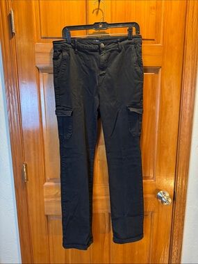 Well Worn Verity High Rise Tencel Blend Cargo Pants Black Size 12/32